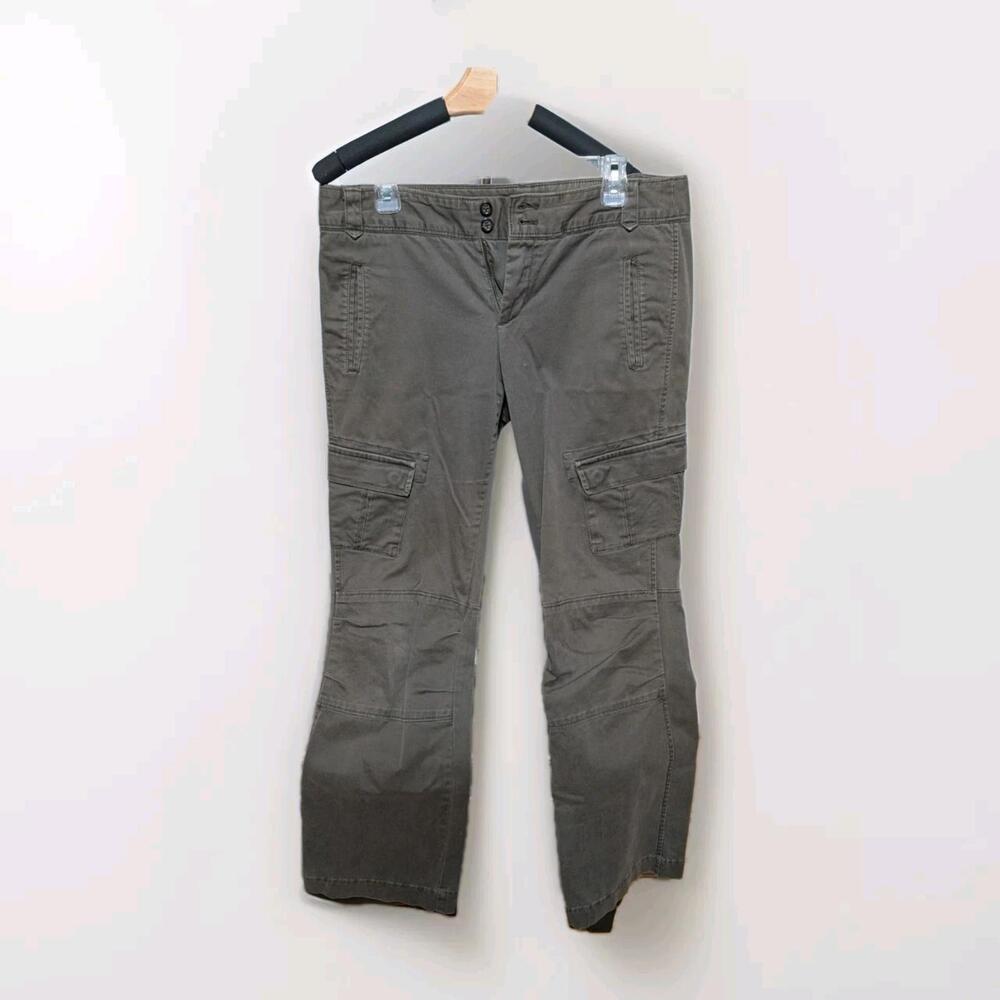 Vntg Banana Republic Heritage cargo pants Garment Dyed Olive Green ‎ Size 10